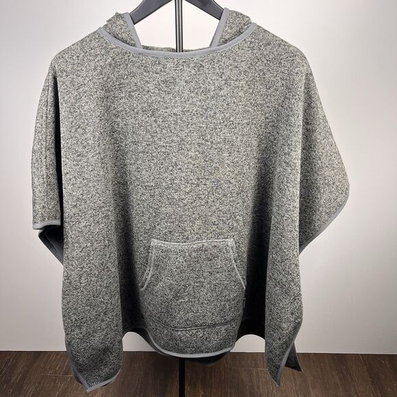 Eddie Bauer Poncho Womens M/L Gray Hood Boho Classic Outdoor Academia Gorpcore - Picture 1 of 13